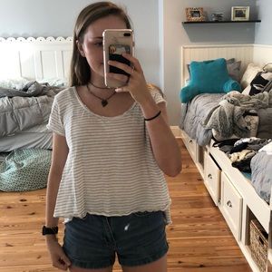 White grey striped shirt